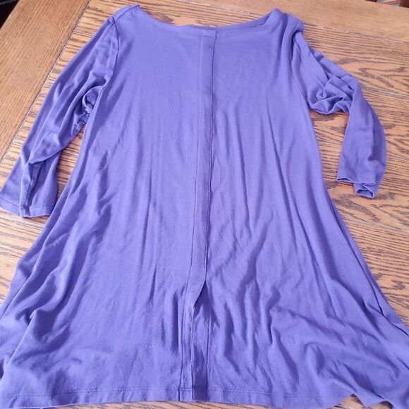 Soft  Surroundings timely boatneck purple tunic si - Picture 4 of 5